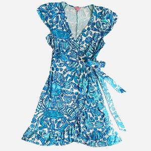 Lilly Pulitzer Adriel Wrap Dress in “Shorely Blue Sailors Valentine”